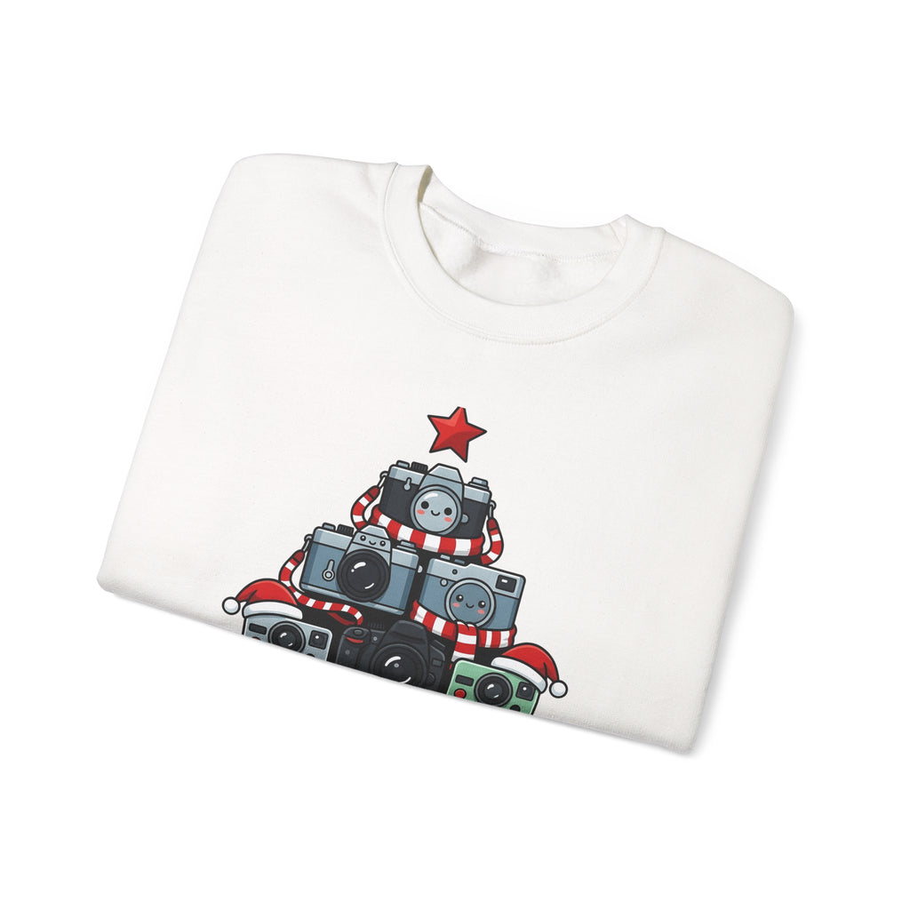 Camera Tree Christmas Photography Gift Kawaii Tree Camera Xmas Enthusiast Cute Photographic Sweatshirt