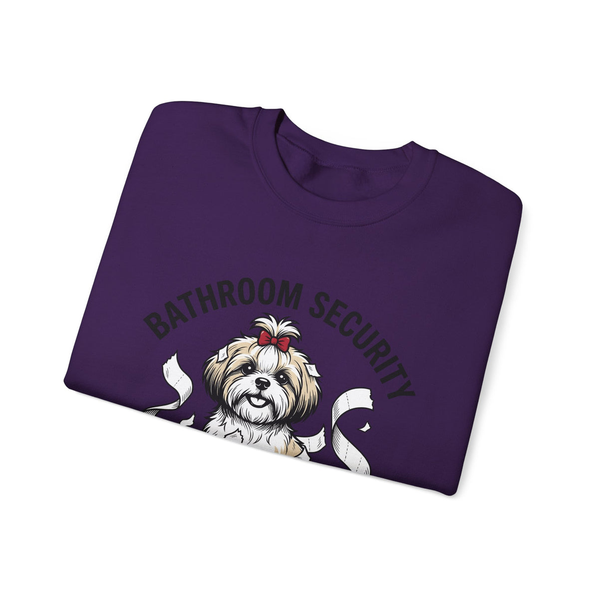 Shih Tzu Puppy Sweatshirt Dog Joke Gift Women Comic Sweatshirt Puppy Sweatshirt Dog Fan Cartoon Sweatshirt Humor Graphic Sketch Bathroom Paper Sweatshirt