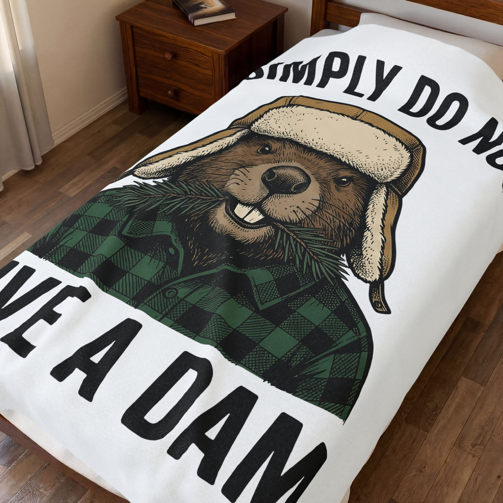 Beaver Woodsman Blanket Funny Wildlife Gift Women Comic Blanket Beaver Blanket Humor Fan Cartoon Blanket Animal Graphic Retro Checkered Blanket