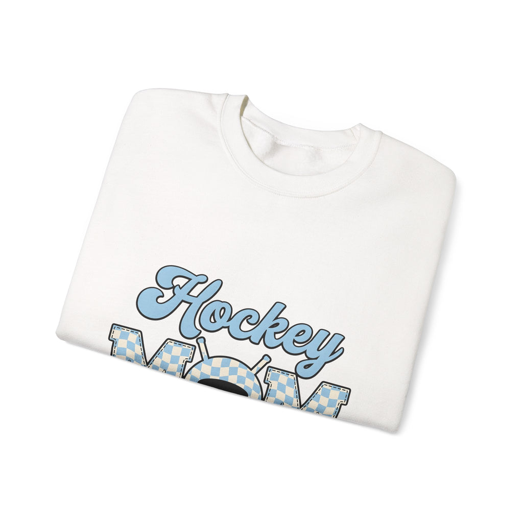 Hockey Puck Sweatshirt Hockey Mom Sports Gift Women Retro Sweatshirt Puck Sweatshirt Hockey Fan Vintage Sweatshirt Athletic Graphic Checkered Hockey Sticks
