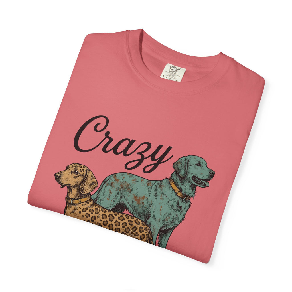 Dog Duo T-Shirt Dog Mom Pets Gift Women Vintage T-Shirt Canine T-Shirt Dog Mom Fan Retro T-Shirt Animal Graphic Hand Drawn Leopard Print T-Shirt