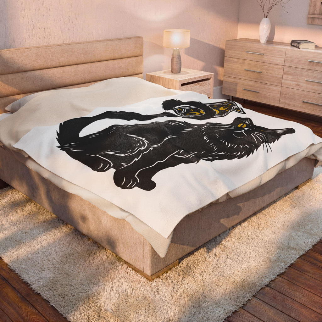 Black Cat Blanket Cat Witchcraft Gift Women Mystical Blanket Cat Blanket Feline Fan Occult Graphic Vintage Tarot Card Blanket