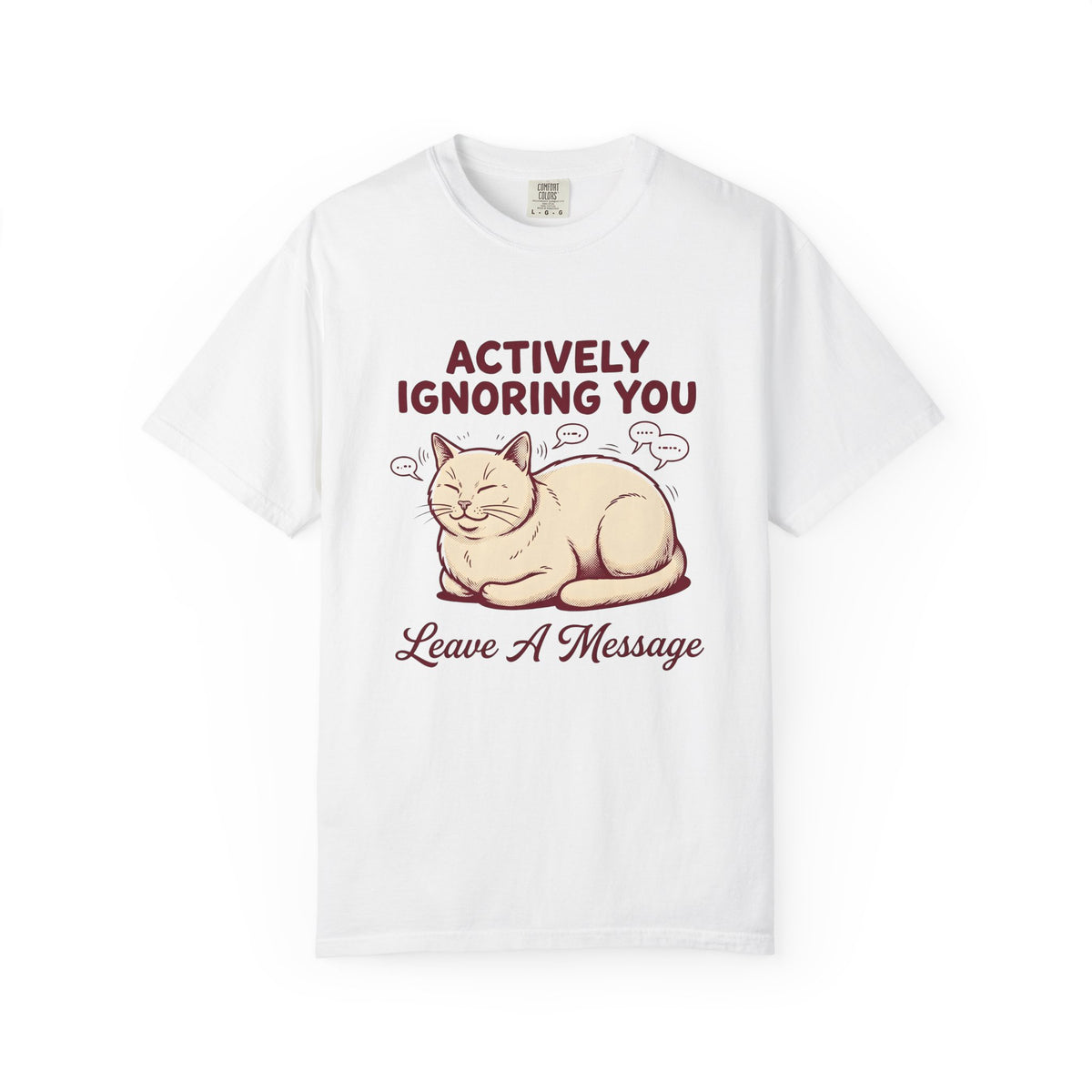 Grinning Cat T-Shirt Cat Comedy Gift Women Shabby Chic T-Shirt Kitty T-Shirt Cat Fan Distressed T-Shirt Humor Graphic Doodle Text Bubbles T-Shirt