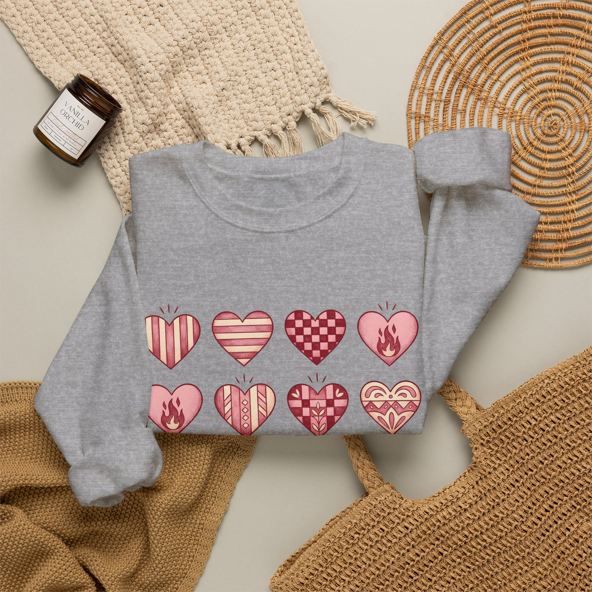 Love Heart Sweatshirt Boho Chic Romance Gift Women Tribal Sweatshirt Heart Sweatshirt Bohemian Enthusiast Tribal Sweatshirt Valentine Graphic Old School Bloom