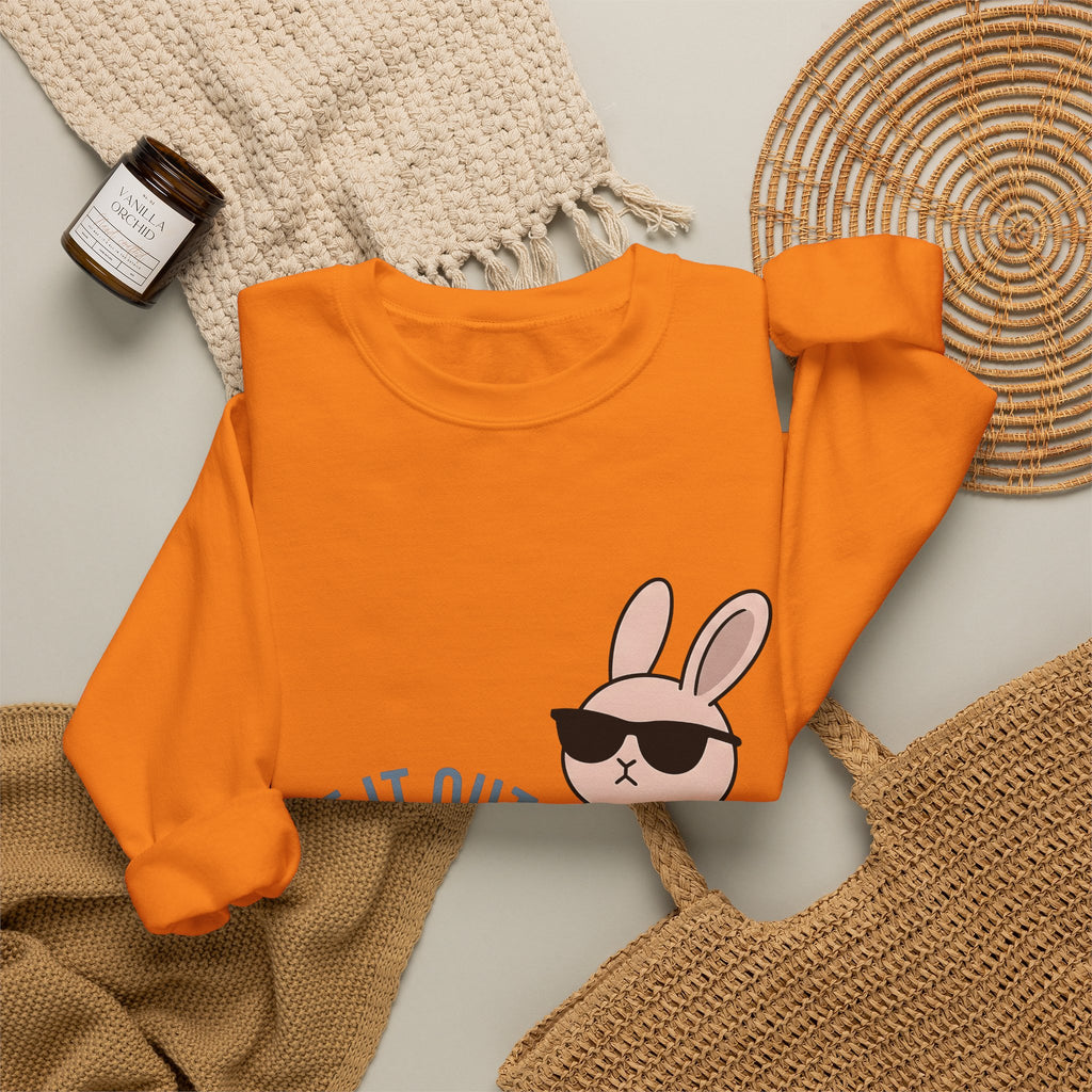 Bunny Sunglasses Sweatshirt Teacher Humor Gift Women Cartoon Sweatshirt Rabbit Shades Sweatshirt Educator Enthusiast Comic Sweatshirt Funny Graphic Minimalist