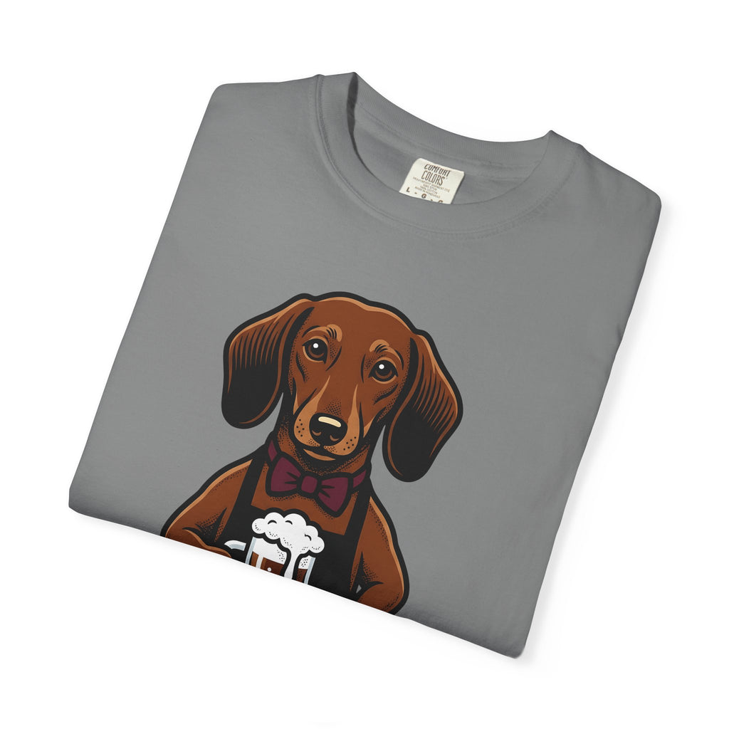 Dachshund Beer T-Shirt Dog Humor Gift Women Cartoon T-Shirt Wiener Dog T-Shirt Dog Fan Comic T-Shirt Funny Graphic Vintage Bow Tie T-Shirt