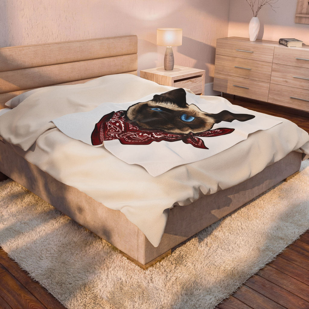 Siamese Cat Blanket Cat Pet Gift Women Realistic Blanket Siamese Blanket Cat Fan Feline Blanket Pet Graphic Vintage Bandana Blanket