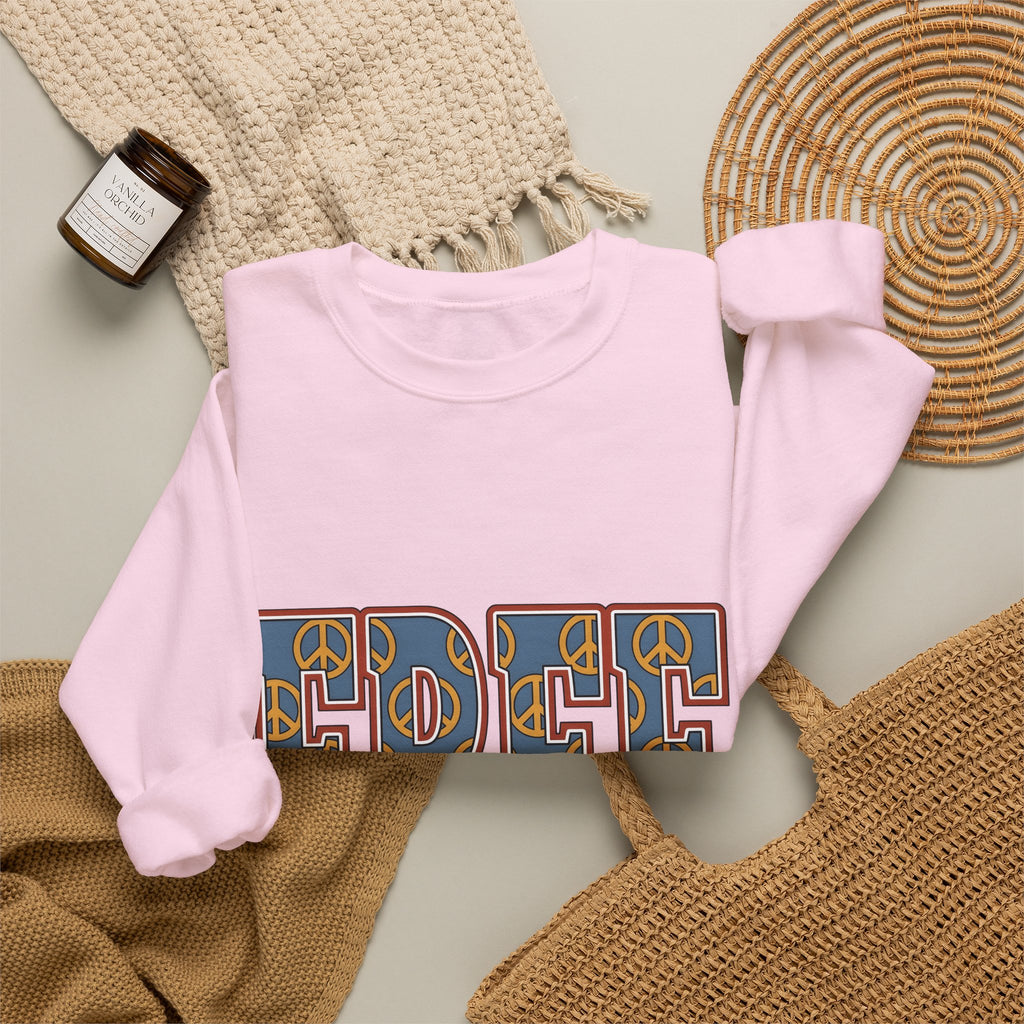 Peace Sign Graphic Sweatshirt America 4Th Of July Patriotic Gift Women Bold Sweatshirt Symbol Sweatshirt Fireworks Fan Graphic Design Vintage Retro Pattern