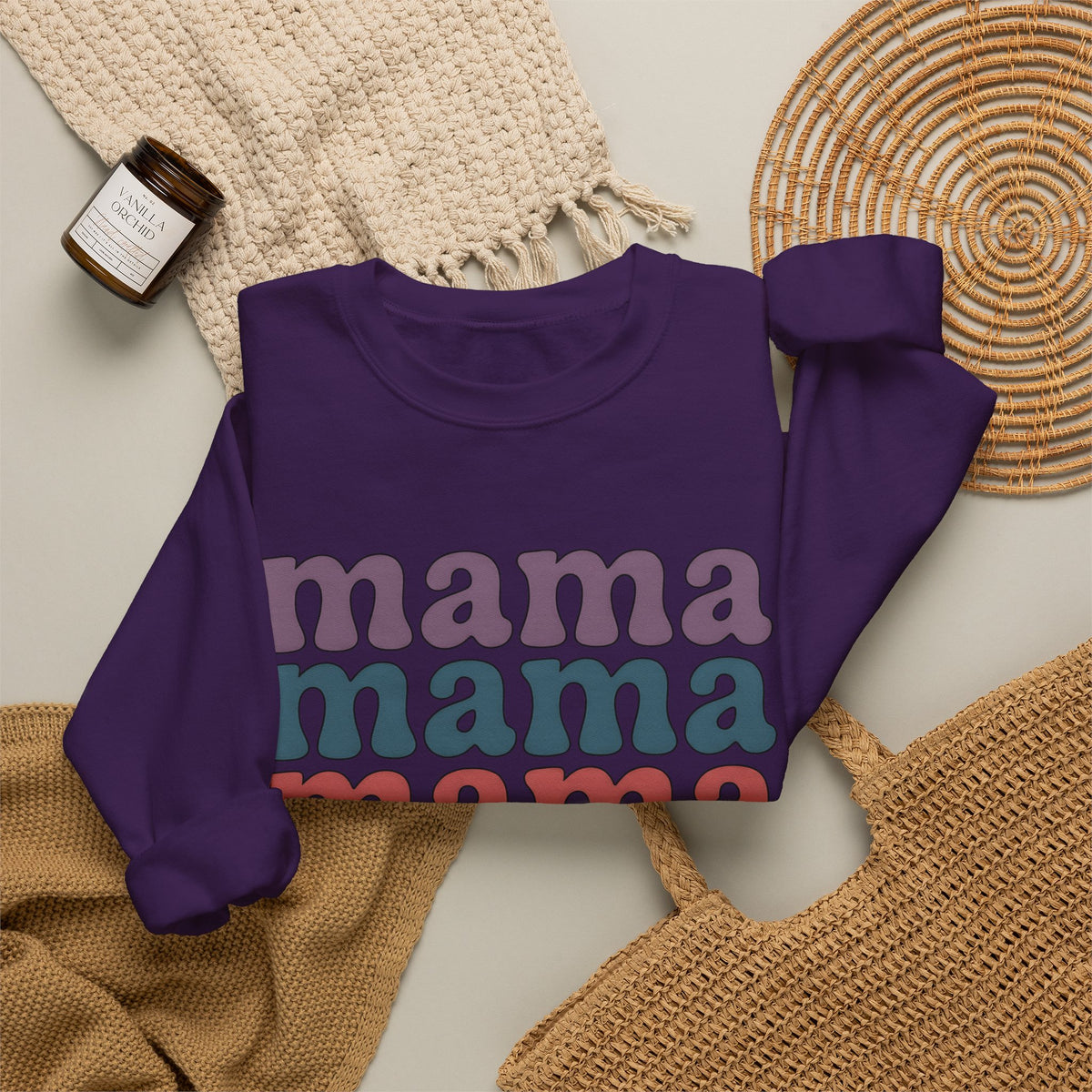 Retro Text Moms Family Gift Bold Typography Sweatshirt