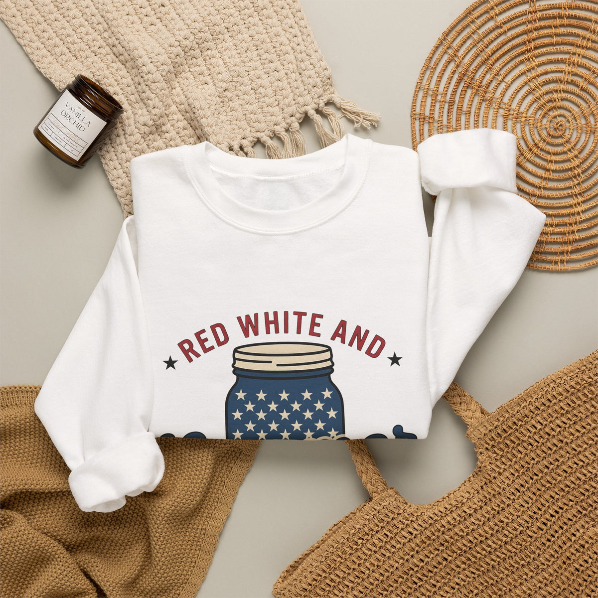 American Mason Jar Sweatshirt 4th Of July Summer Decor Gift Women Farmhouse Sweatshirt Mason Jar Sweatshirt Patriotic Fan Rustic Sweatshirt Summer Design