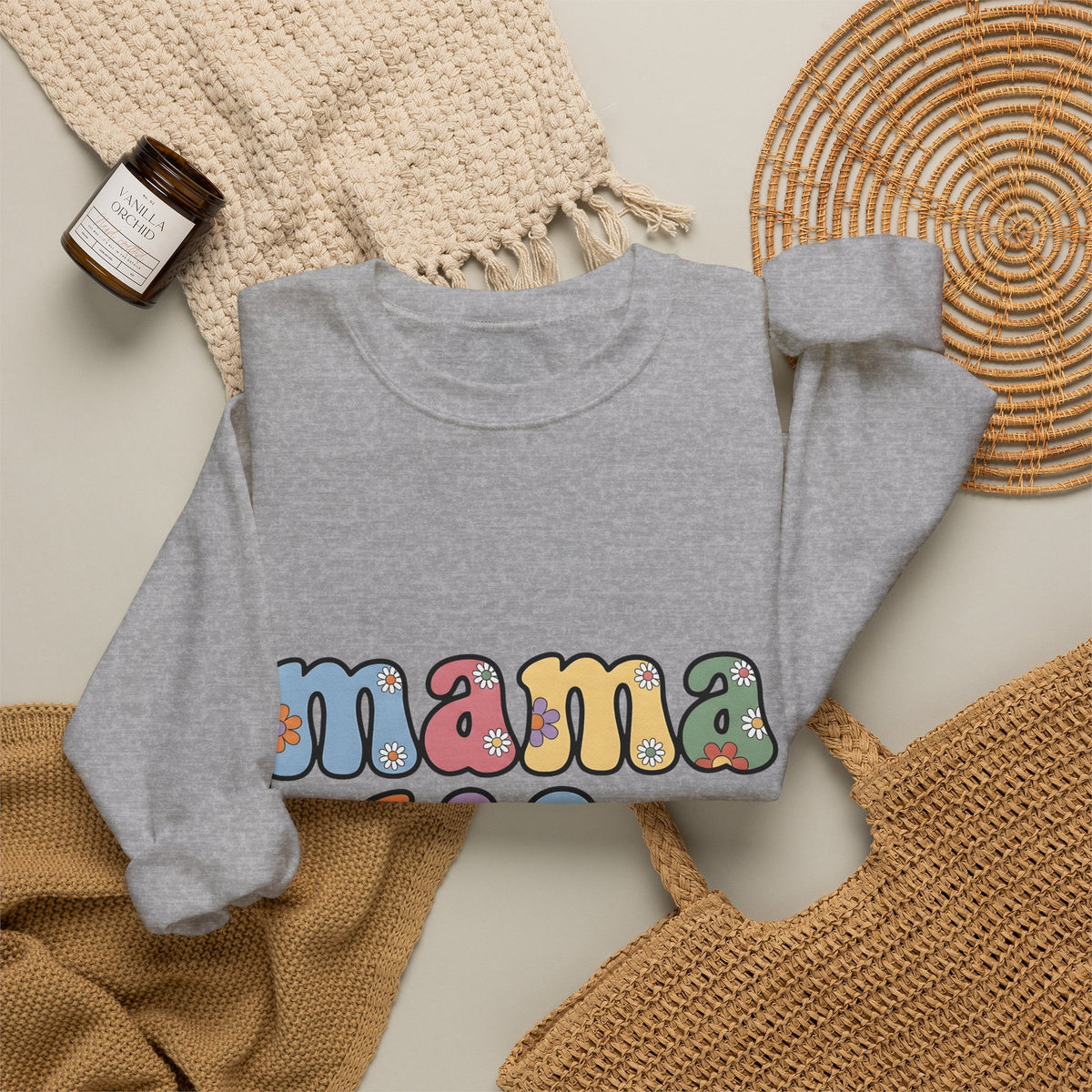 Bloom Typography Sweatshirt Moms Relatives Gift Women Boho Sweatshirt Typography Sweatshirt Motherhood Enthusiast Bohemian Sweatshirt Family Graphic Classic