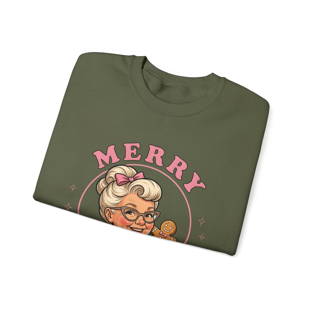 Grandma Cookie Christmas Pastry Gift Comic Cookie Christmas Fan Cartoon Bakery Vintage Sweatshirt