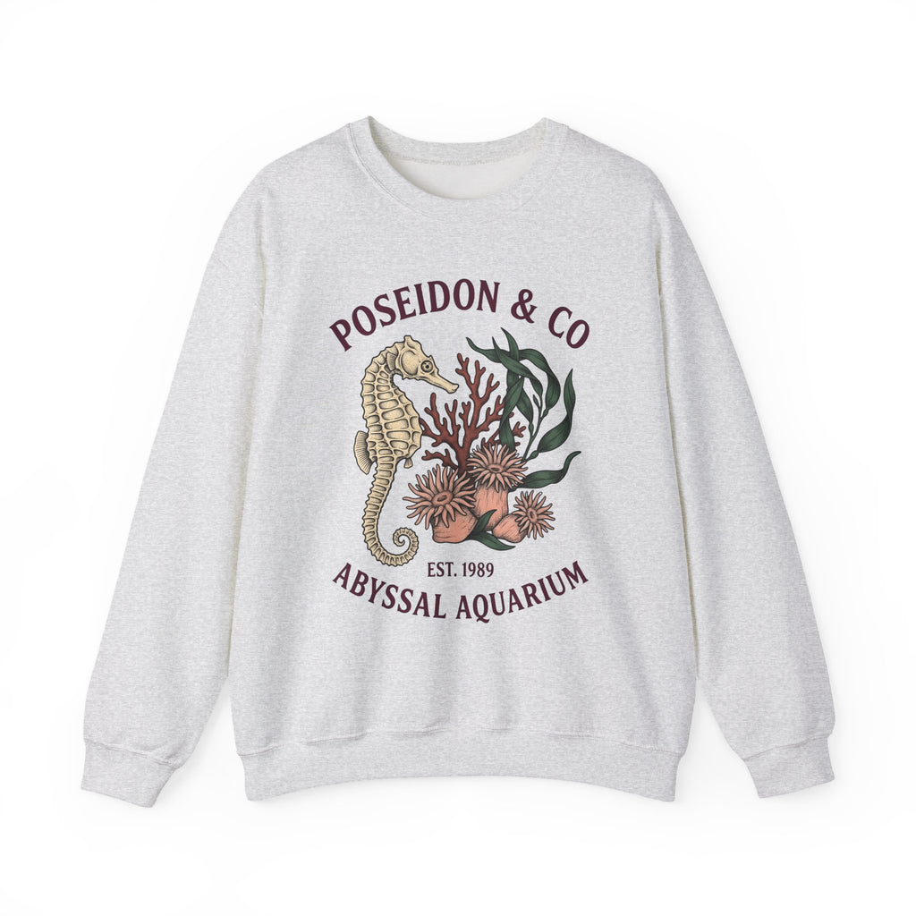 Seahorse Ocean Coastal Gift Old School Seahorse Marine Fan Sea Creature Coastal Ink Sweatshirt