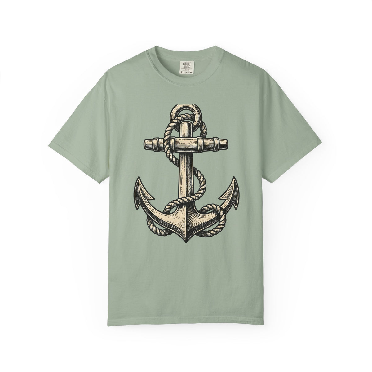 Anchor Line Nautical Beach Gift Old School Rope Sailor Fan Mooring Outline Seaside T-Shirt