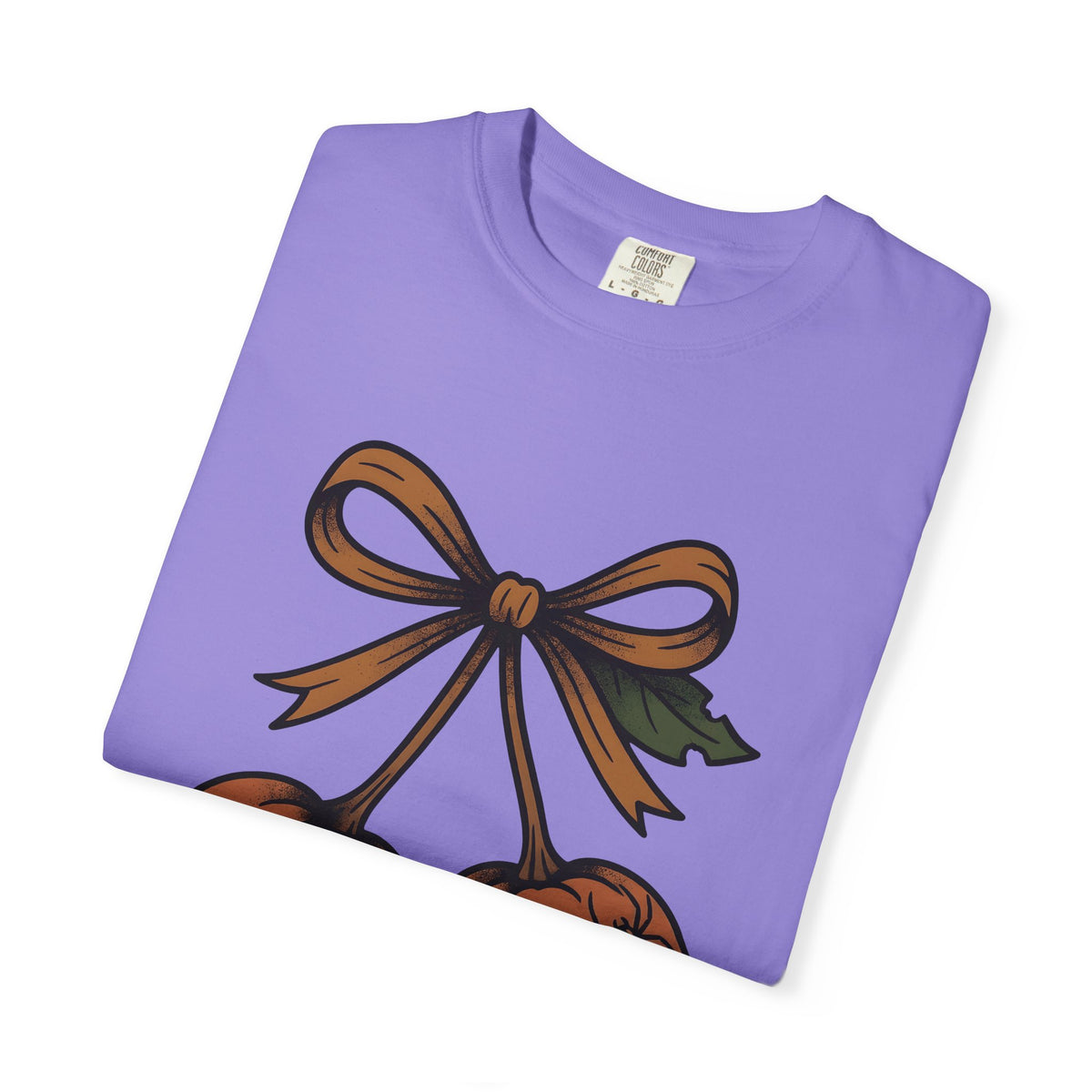 Pumpkin Cherry T-Shirt Halloween Seasonal Gift Women Farmhouse T-Shirt Gourd T-Shirt Spooky Fan Rustic T-Shirt Autumn Graphic Line Art Arachnid