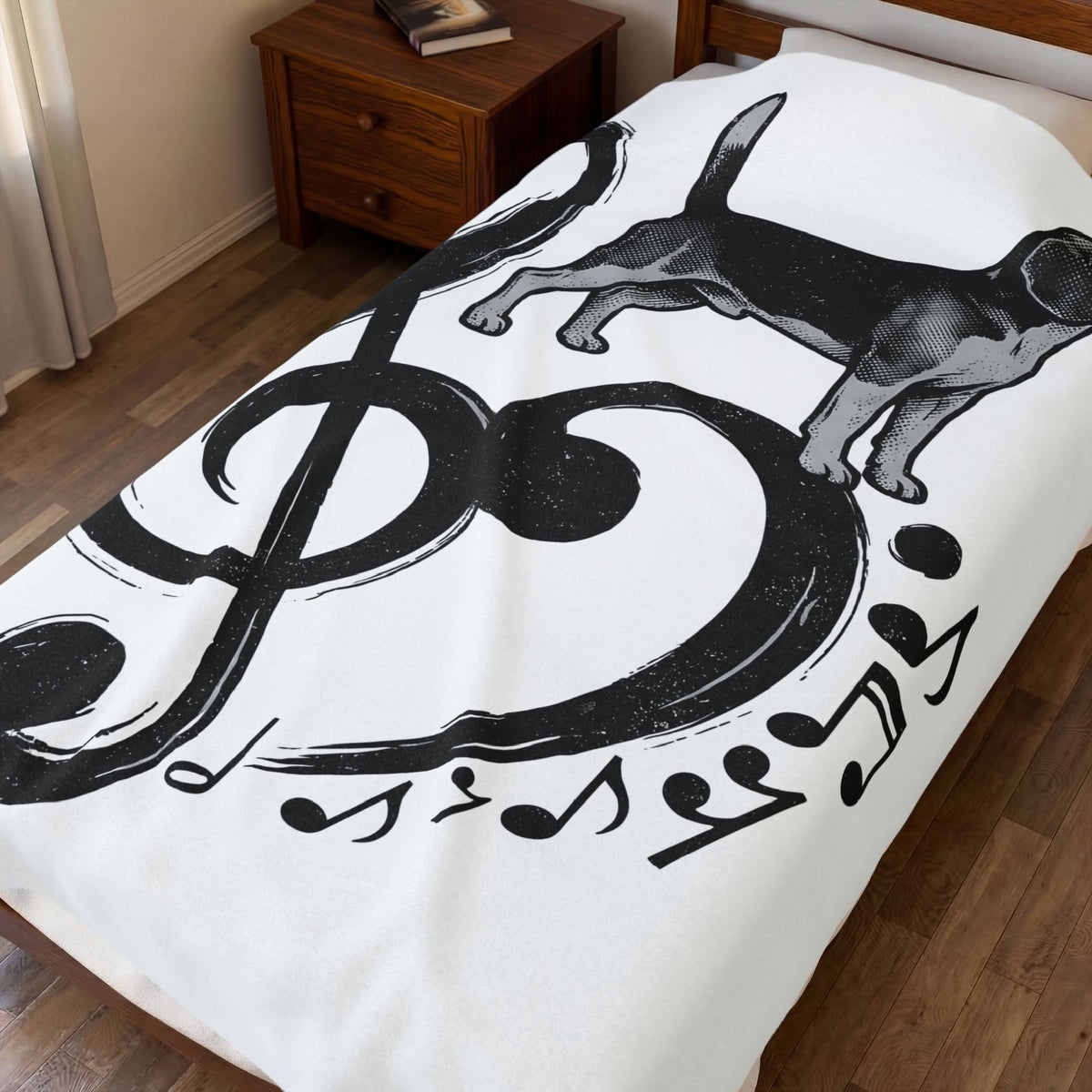 Beagle Pet Blanket Dog Sound Gift Women Classic Blanket Hound Blanket Dog Fan Puppy Blanket Music Graphic Doodle Note Symbols Blanket