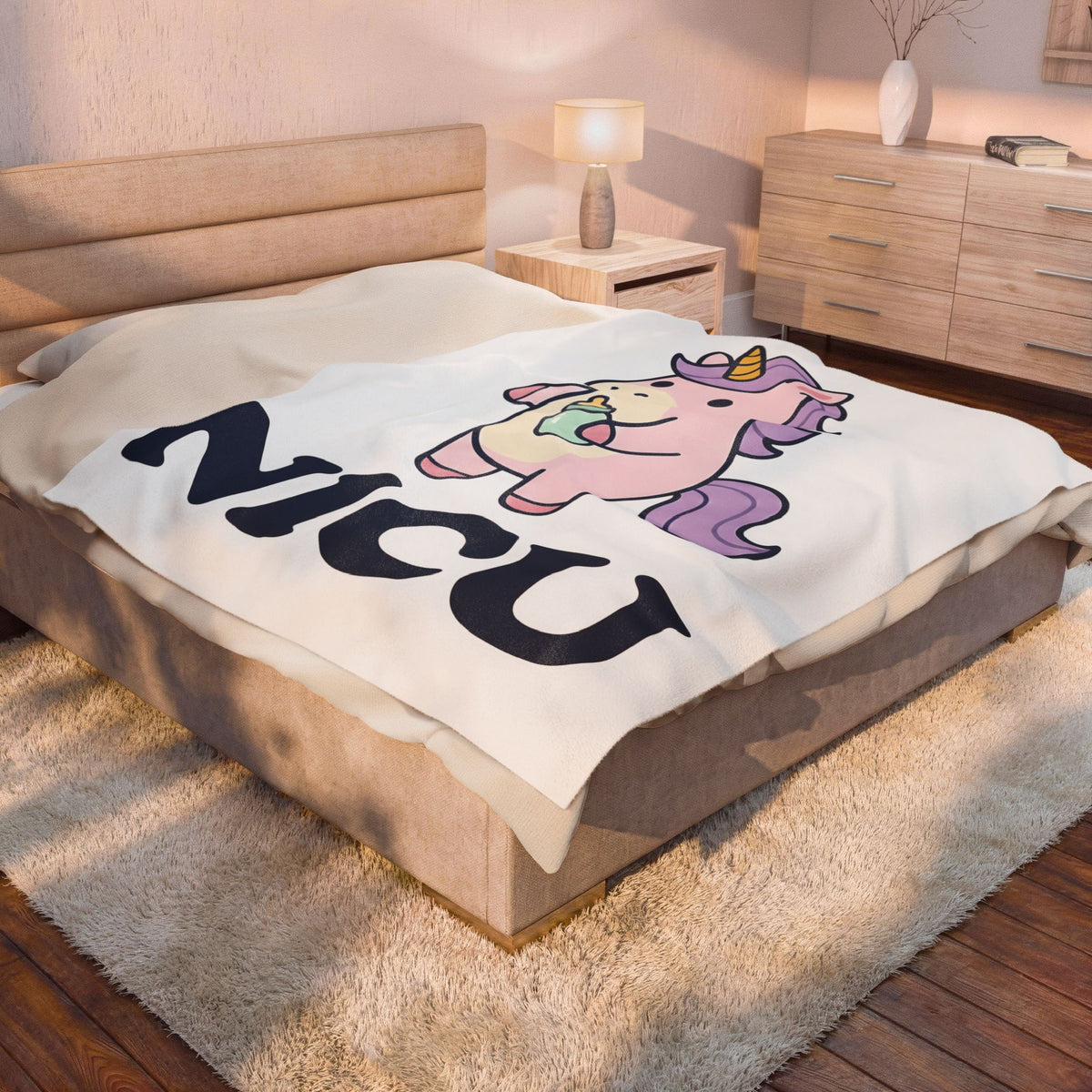 Baby Unicorn Blanket NICU Nurse Clinic Gift Women Adorable Blanket Unicorn Blanket Nurse Practitioner Enthusiast Cute Blanket Medical Graphic