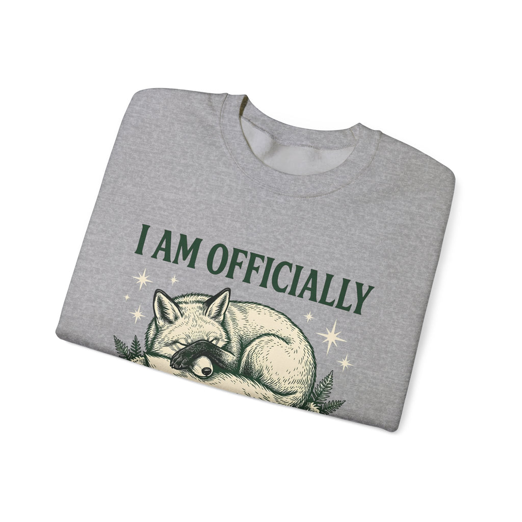 Resting Fox Funny Wildlife Gift Sketch Fox Humor Fan Drawing Retro Star Shapes Sweatshirt