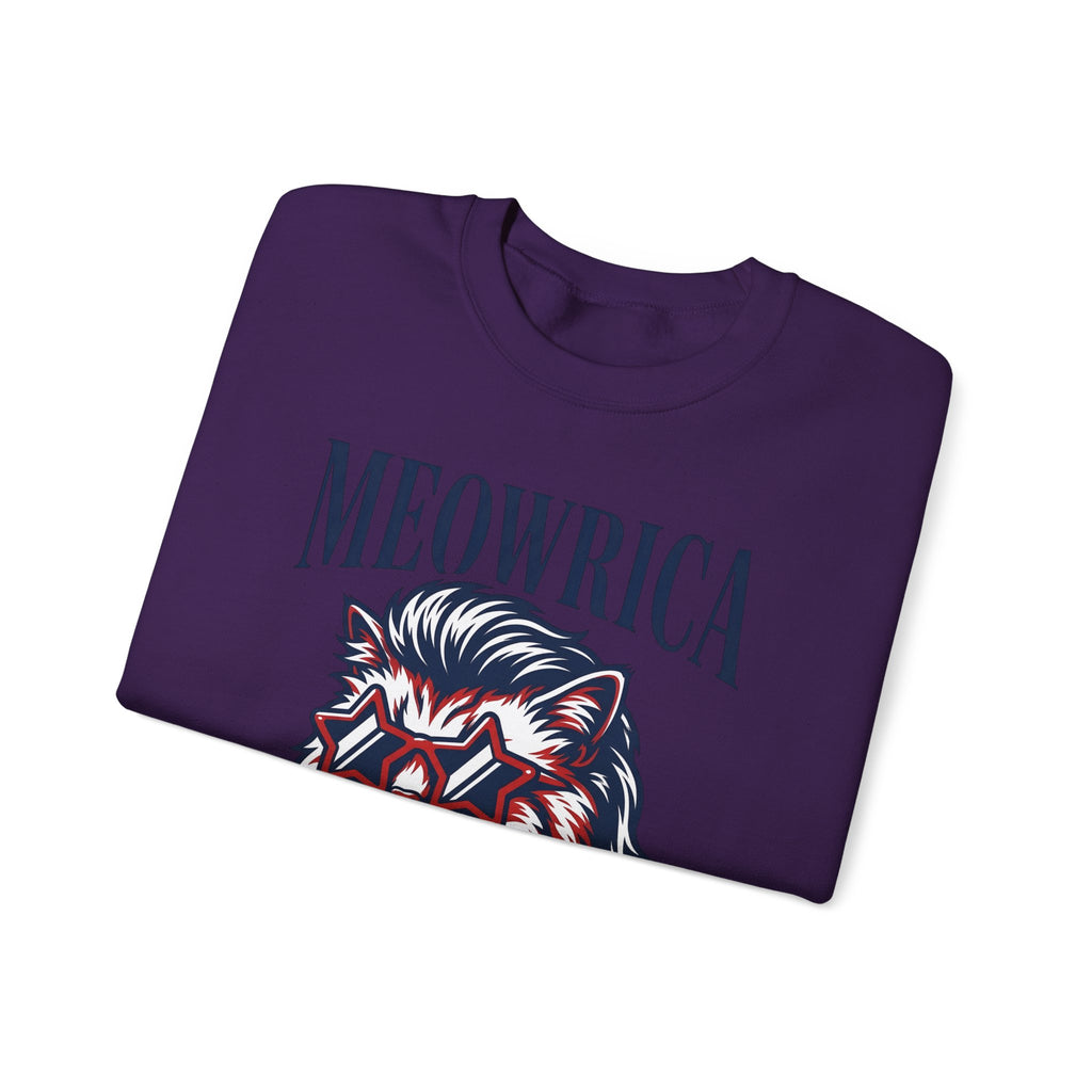 American Kitty Sweatshirt America Pet Gift Women Pop Art Sweatshirt Cat Sweatshirt Patriot Fan Fauvism Sweatshirt Animal Graphic Classic Star Shades Sweatshirt