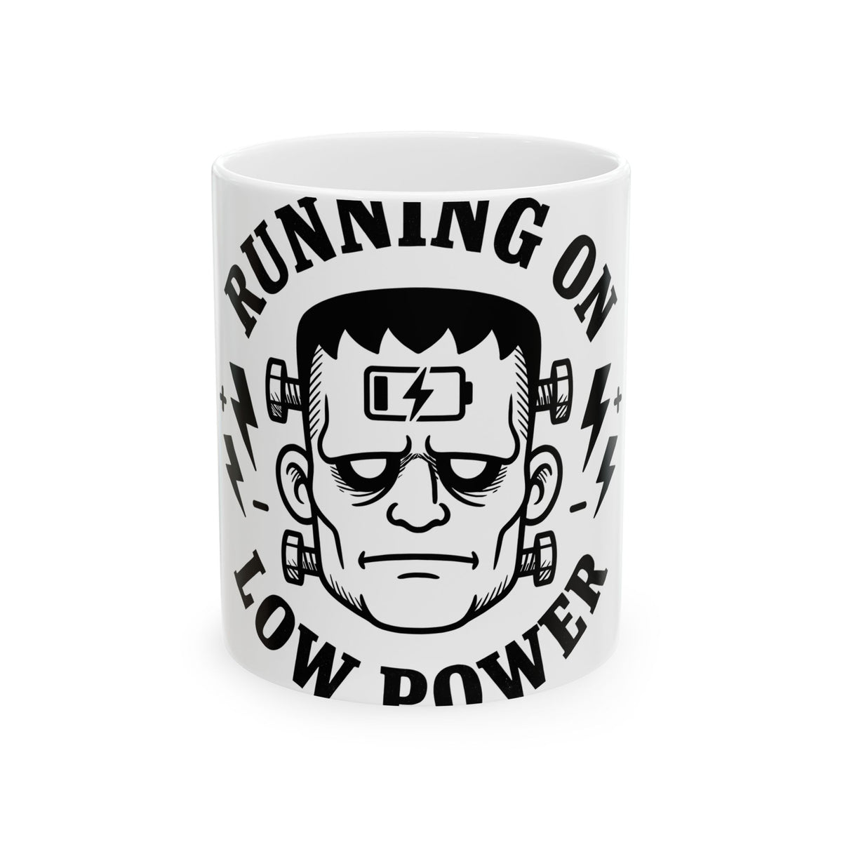 Frankenstein Figure Mug Halloween Gag Gift Women Caricature Mug Monster Mug Horror Fan Spooky Mug Prank Graphic Hand Drawn Energy