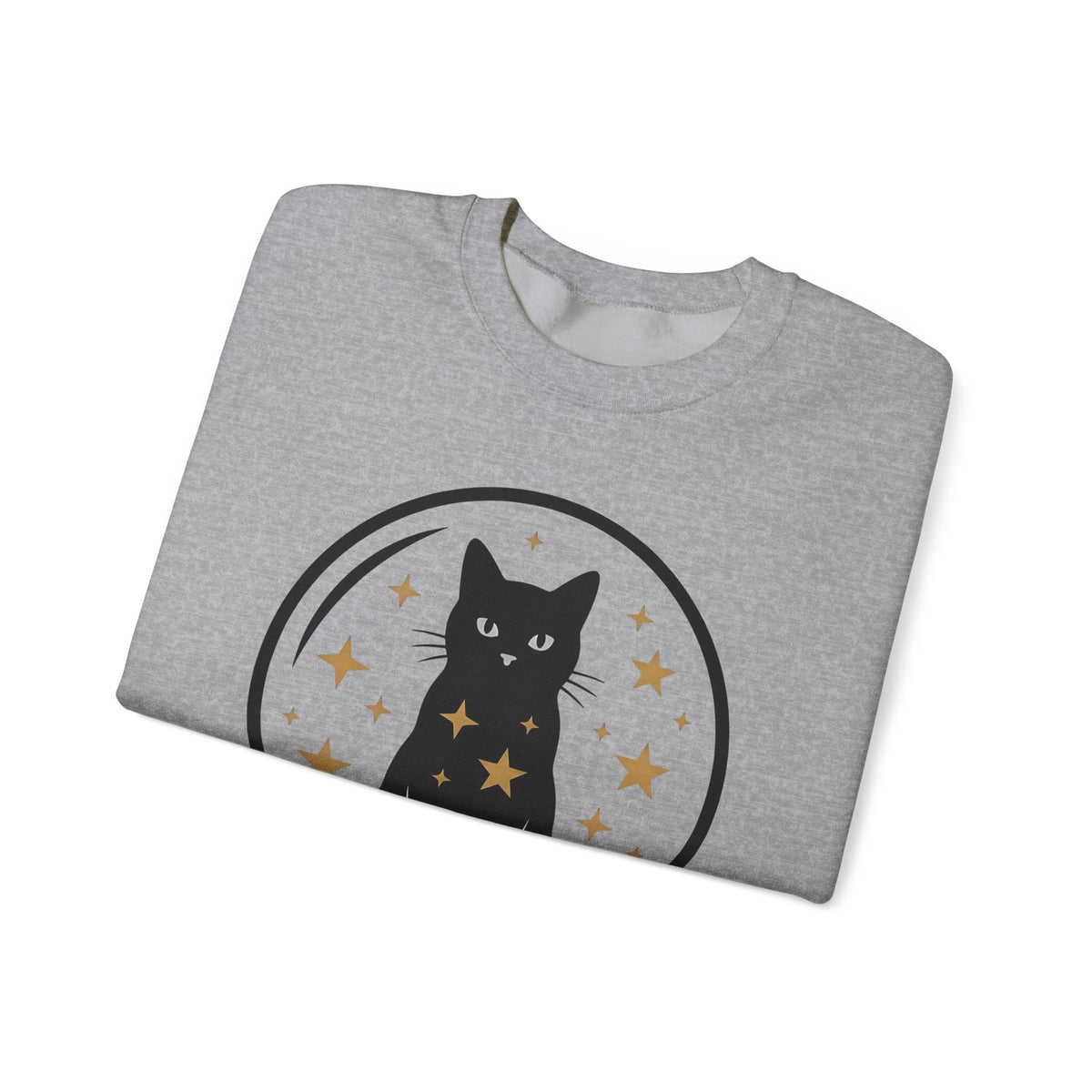 Dark Cat Orb Sweatshirt Cat Magic Gift Women Simple Sweatshirt Black Cat Ball Sweatshirt Cat Fan Feline Graphic Sweatshirt Retro Sparkles Sweatshirt