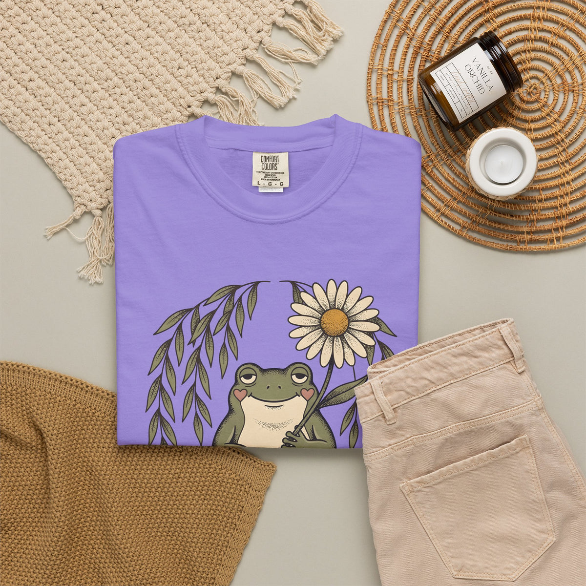 Frog Flower Cute Animal Gift Boho Toad T T-Shirt