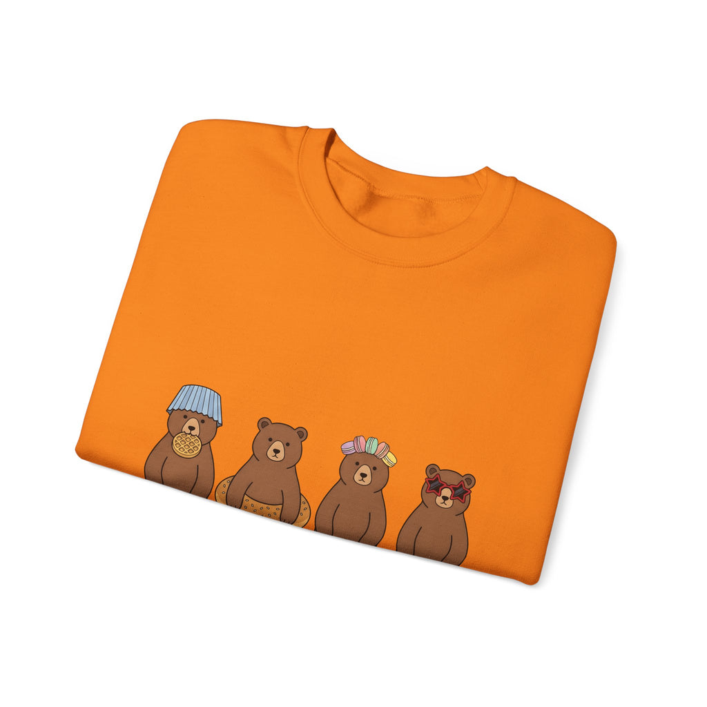 Bear Pastry Desserts Fauna Gift Whimsical Cake Sweets Fan Pastry Wildlife Fun Confection Sweatshirt