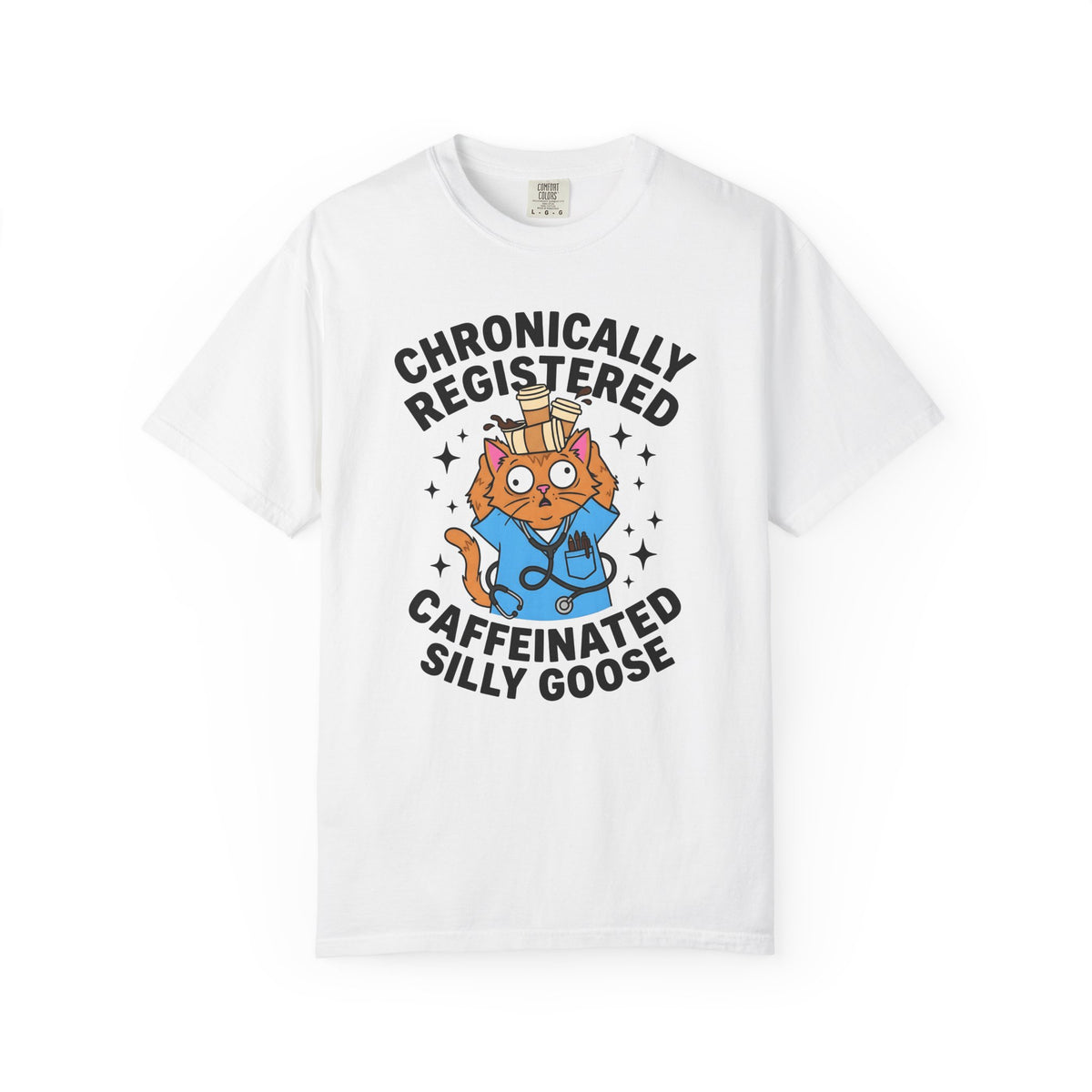 Nurse Cat T-Shirt Nurses Animal Gift Women Cartoon T-Shirt Kitty Cat T-Shirt Nursing Enthusiast Comic T-Shirt Pet Graphic Hand Drawn Coffee Cups