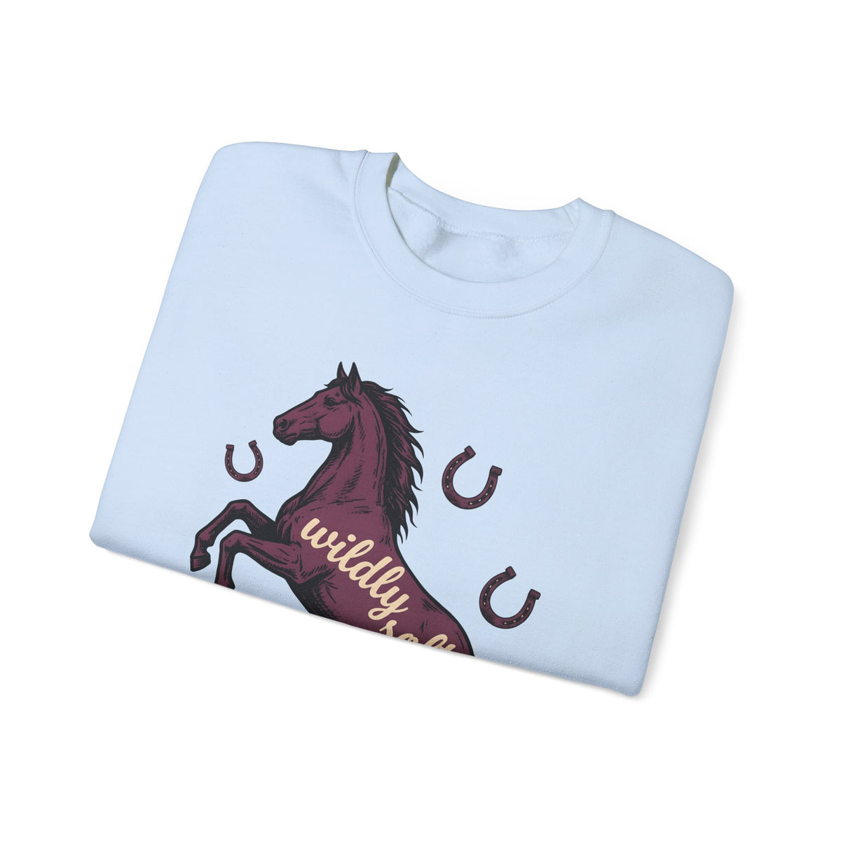 Horse Design Sweatshirt Boho Chic Ranch Gift Women Classic Sweatshirt Equine Sweatshirt Hippie Fan Vintage Sweatshirt Western Graphic Doodle Horseshoe Sweatshirt