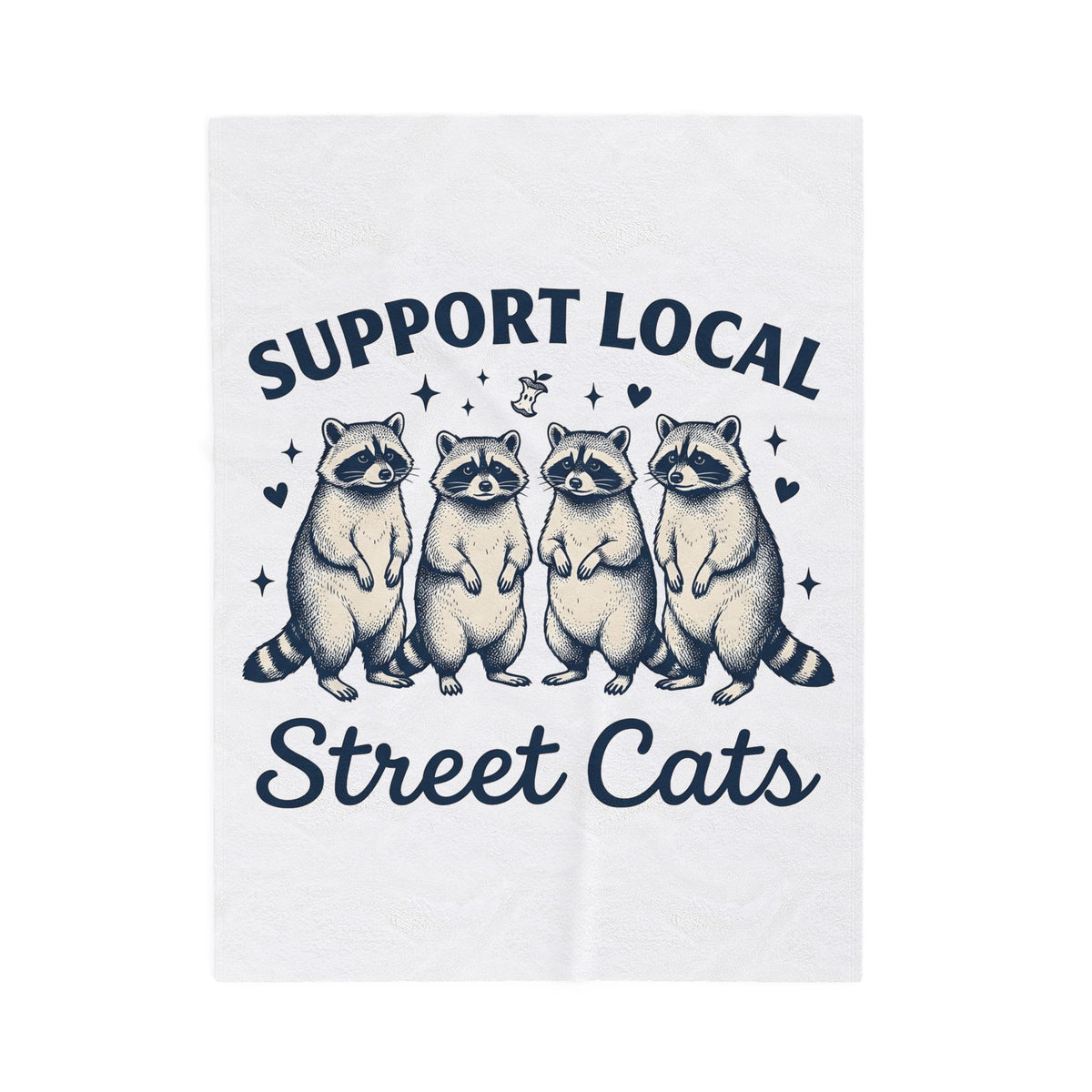 Raccoon Family Blanket Raccoon Pet Gift Women Classic Blanket Trash Panda Blanket Raccoon Fan Vintage Blanket Animal Graphic Doodle Heart Shapes