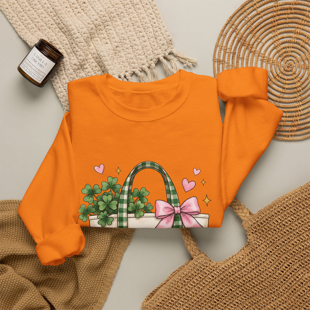 Clover Sweatshirt Sweatshirt St Patrick's Day Celebration Gift Women Paint Sweatshirt Tote Sweatshirt Shamrock Fan Painted Sweatshirt Party Graphic Sketch Pink