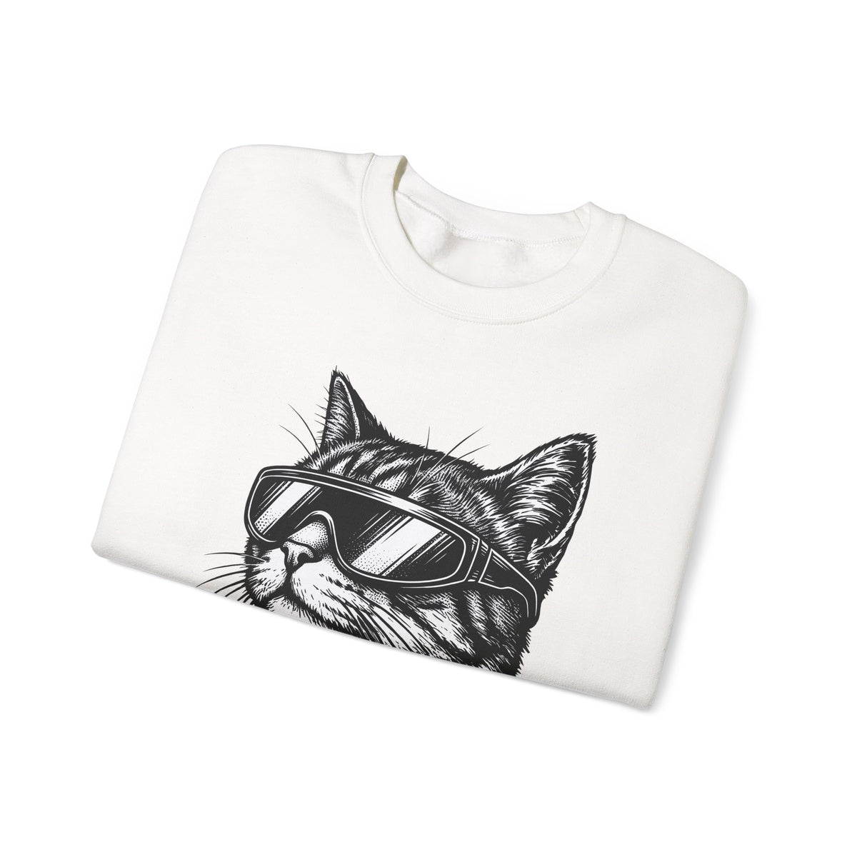 Cat Sunglasses Sweatshirt Cat Animal Gift Women Ink Drawing Sweatshirt Cool Cat Sweatshirt Cat Fan Feline Sweatshirt Creature Graphic Retro Eyewear Sweatshirt