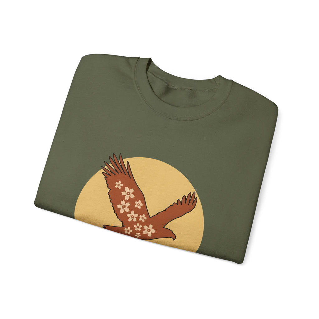Floral Eagle Sweatshirt Boho Chic Nature Gift Women Boho Sweatshirt Bird Sweatshirt Bohemian Fan Tribal Graphic Sweatshirt Minimalist Mountains Sweatshirt