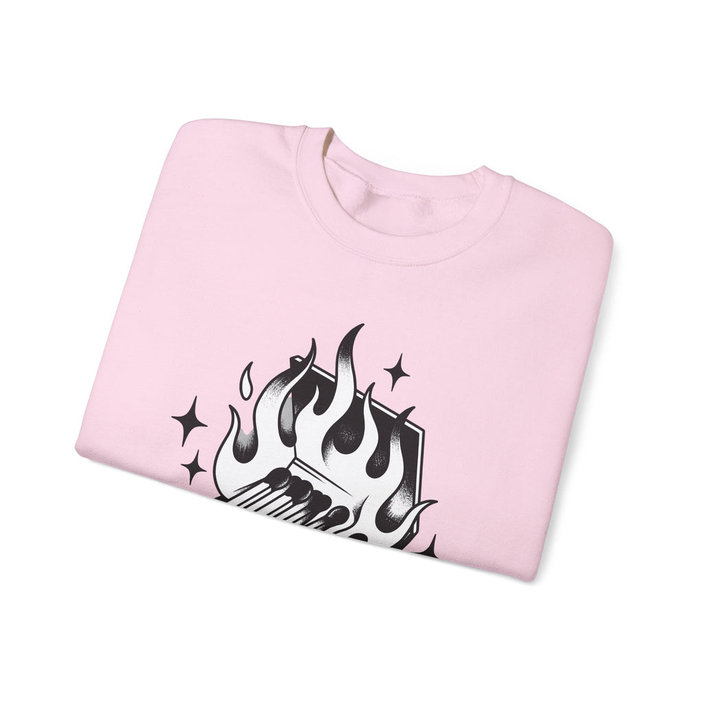 Lit Matchbox Sweatshirt Retro Amulet Gift Women Traditional Sweatshirt Matchbox Sweatshirt Retro Fan Matchstick Sweatshirt Charm Graphic Antique Twinkles
