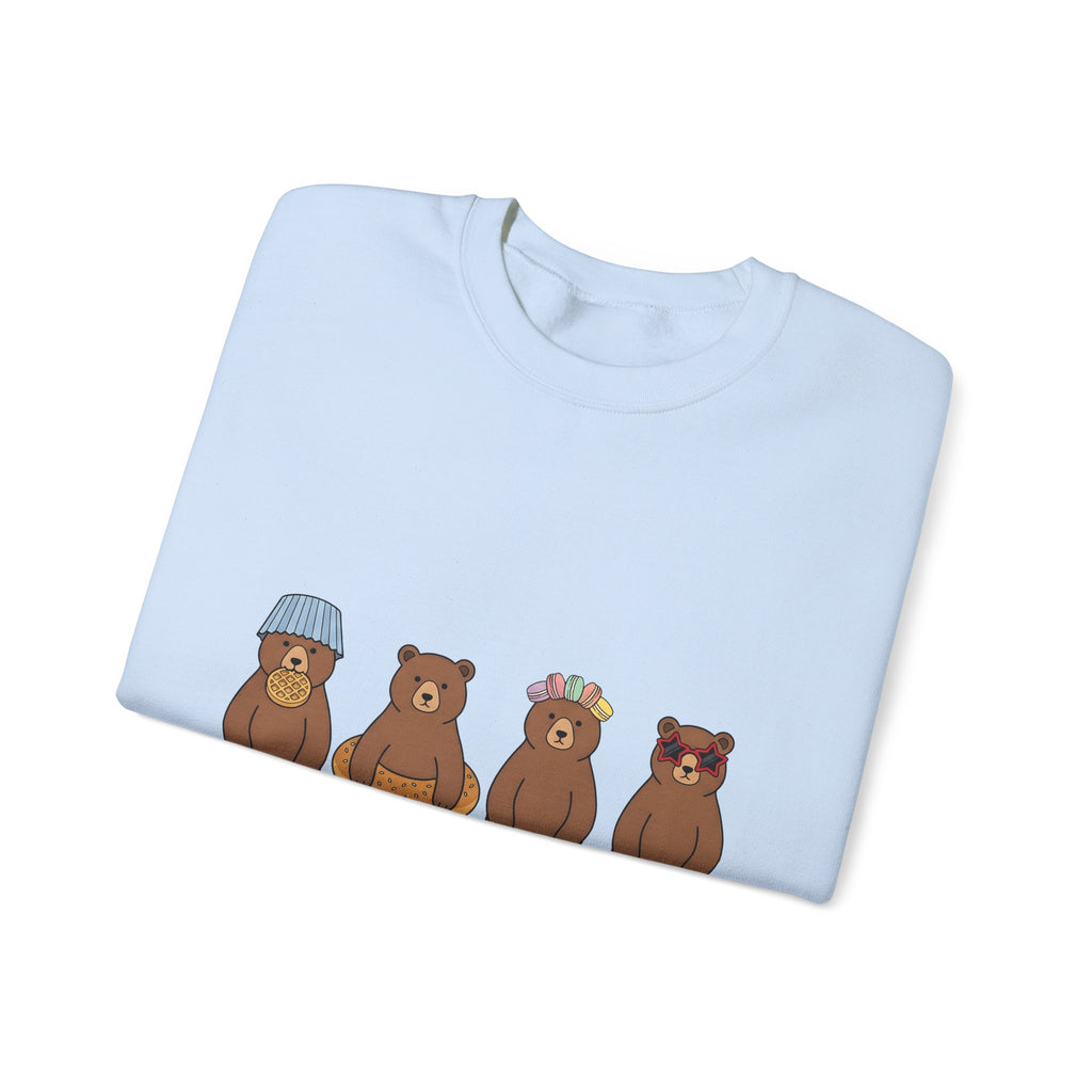 Bear Pastry Desserts Fauna Gift Whimsical Cake Sweets Fan Pastry Wildlife Fun Confection Sweatshirt