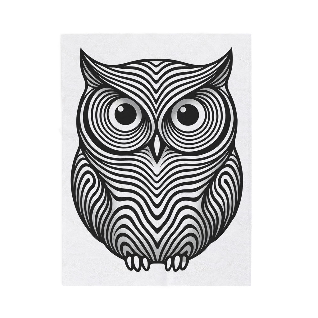 Owl Art Blanket Animal Wildlife Gift Women Abstract Blanket Hoot Blanket Animal Fan Nature Graphic Blanket Flat Motif Blanket