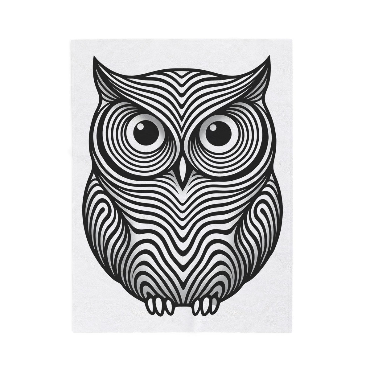 Owl Art Blanket Animal Wildlife Gift Women Abstract Blanket Hoot Blanket Animal Fan Nature Graphic Blanket Flat Motif Blanket