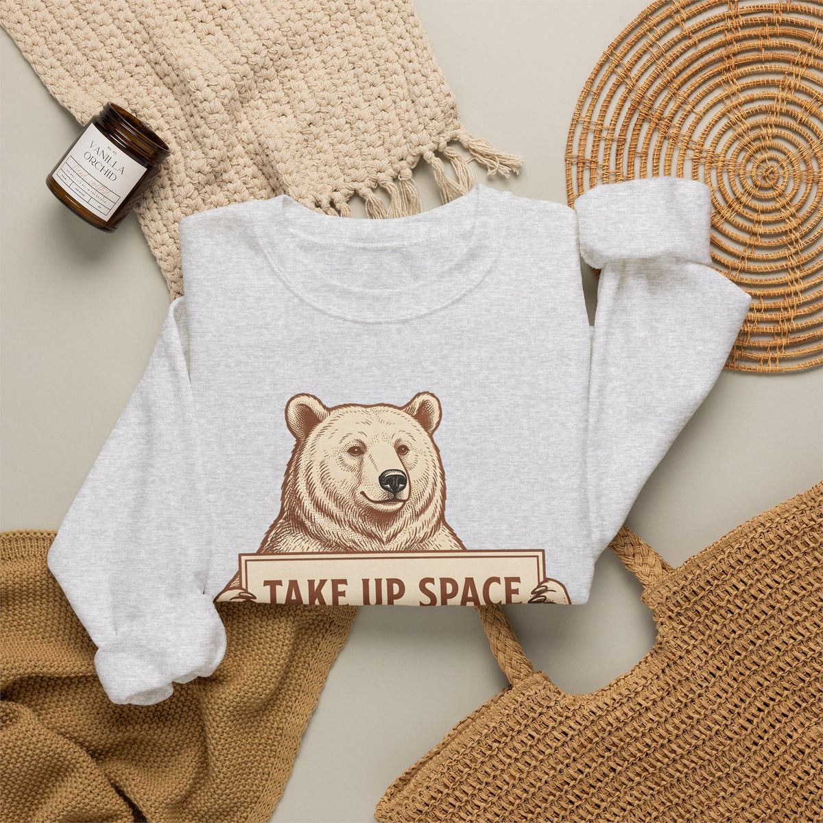 Bear Bear Animal Gift Vintage Grizzly Bear Fan Ursine Wildlife Hand Drawn Sign Sweatshirt