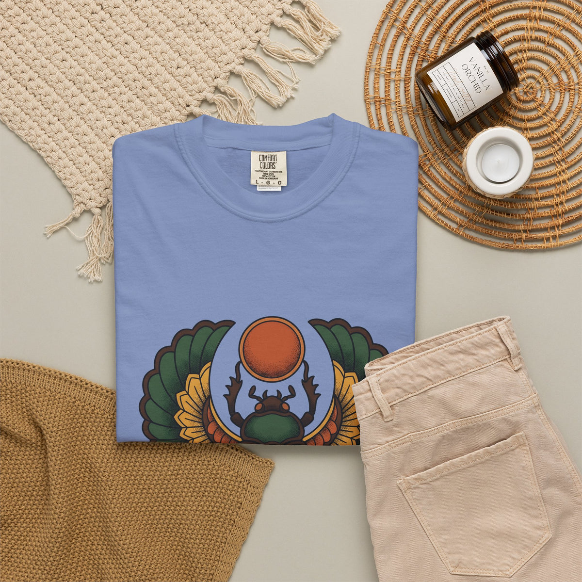 Beetle Bug T-Shirt Boho Chic Chakra Gift Women Minimalist T-Shirt Scarab T-Shirt Bohemian Enthusiast Simple T-Shirt Energy Graphic Hand Drawn Sun