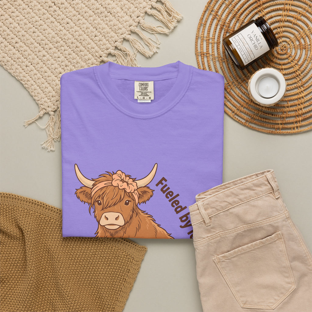 Highland Bull T-Shirt Moms Espresso Gift Women Adorable T-Shirt Highland Cattle T-Shirt Motherhood Fan Cute T-Shirt Coffee Graphic Retro Hair Tie