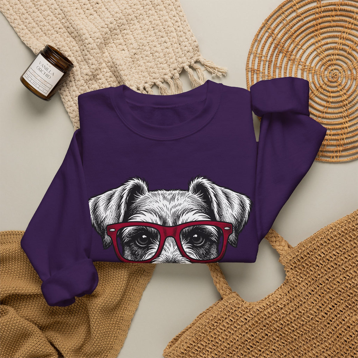 Schnauzer Pet Sweatshirt Dog Critters Gift Women Line Art Sweatshirt Dog Sweatshirt Dog Fan Dog Graphic Dog Graphic Cartoon Spectacles Sweatshirt