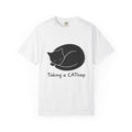 Dozing Feline T-Shirt Cat Creature Gift Women Geometric T-Shirt Cat T-Shirt Kitty Fan Abstract T-Shirt Beast Graphic Minimalist Claw T-Shirt