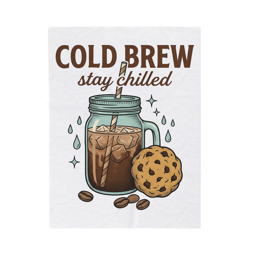 Iced Coffee Cookie Blanket Coffee Foodie Gift Women Hand Drawn Blanket Coffee Cookie Blanket Coffee Fan Illustrated Blanket Food Graphic Vintage