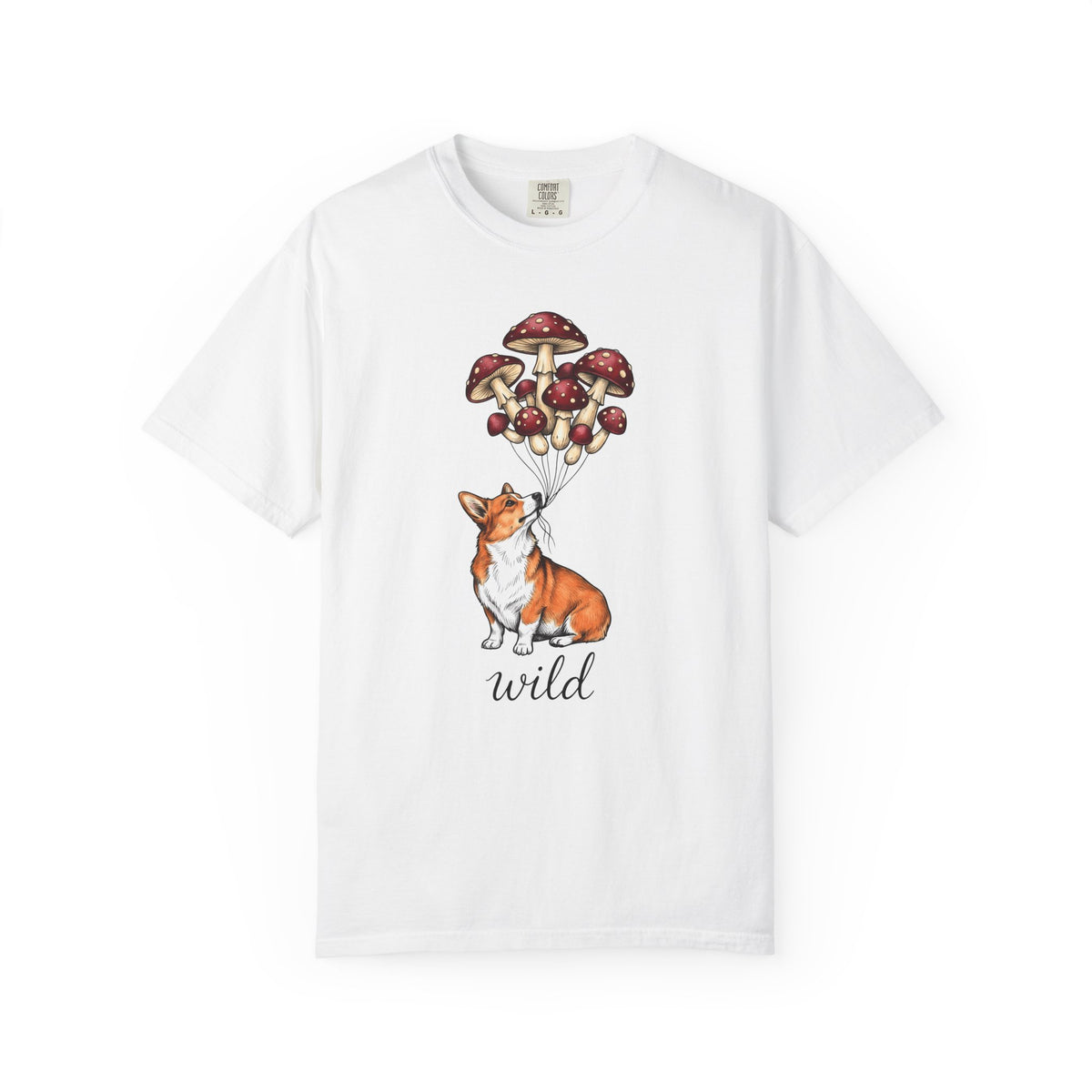 Corgi Puppy T-Shirt Dog Outdoors Gift Women Floral T-Shirt Puppy T-Shirt Dog Fan Canine Graphic Outdoorsy Design Antique Toadstool T-Shirt