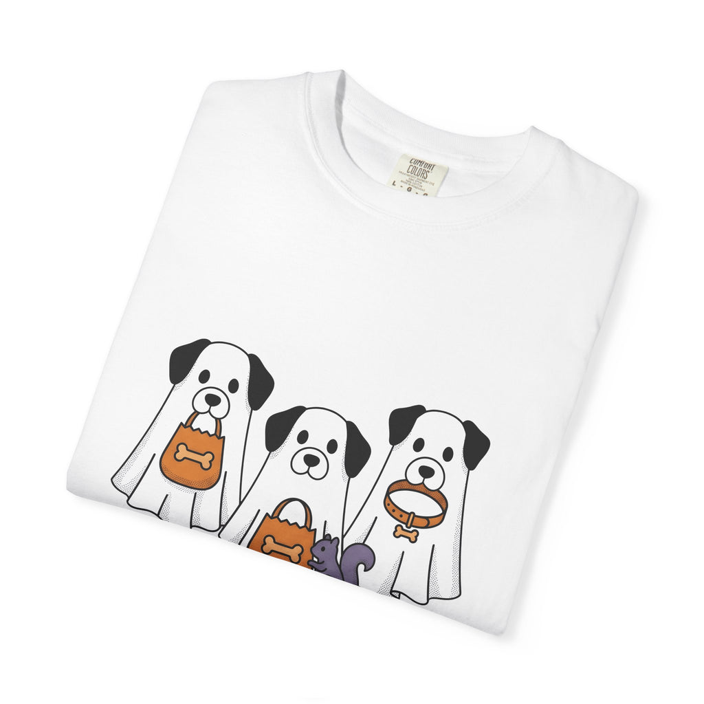 Phantom Puppies Halloween Pet Owner Gift Comic Ghost Dogs Spooky Fan Cartoon Dog Mom T-Shirt
