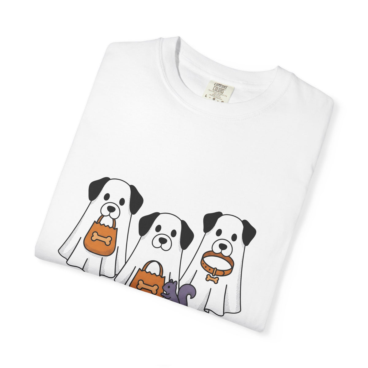Phantom Puppies Halloween Pet Owner Gift Comic Ghost Dogs Spooky Fan Cartoon Dog Mom T-Shirt