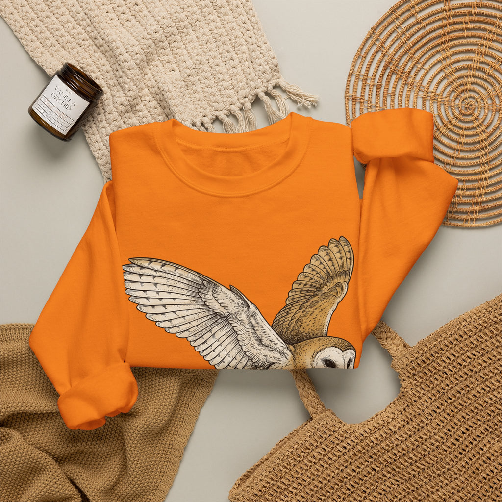 Barn Owl Sweatshirt Christmas Pets Gift Women Cartoon Sweatshirt Owl Sweatshirt Xmas Fan Owl Sweatshirt Animal Graphic Classic Globe Lights Sweatshirt