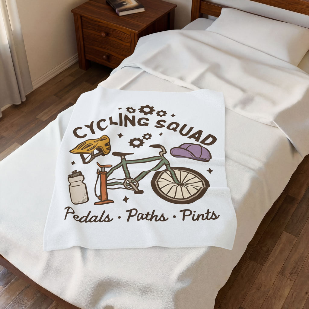 Cycle Image Blanket Cycling Sports Gift Women Cartoon Blanket Bicycle Blanket Cyclist Enthusiast Comic Blanket Athletic Graphic Design Graphic