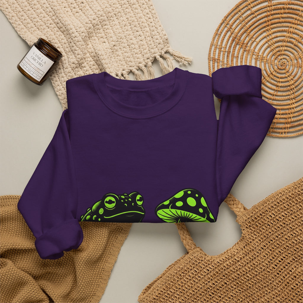 Toad Fungus Sweatshirt Halloween Spells Gift Women Dark Sweatshirt Chytrid Sweatshirt Horror Fan Gothic Sweatshirt Magic Graphic Retro Glow Sweatshirt