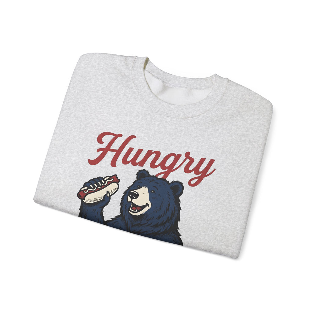 Bear Hotdog Sweatshirt America Independence Gift Women Old School Sweatshirt Hot Dog Sweatshirt American Fan Retro Sweatshirt Freedom Graphic Line Art Cuisine